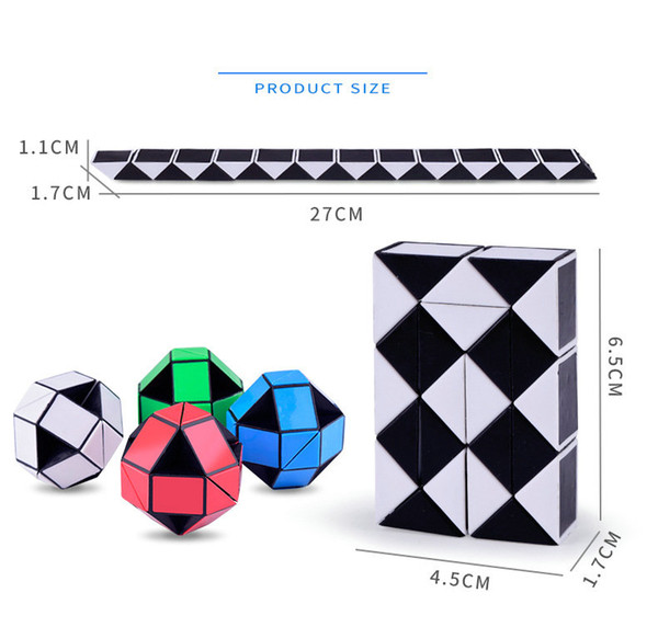 046 24 Parts Foldable Magic cube Creative Snake Cube Puzzles Twist Puzzle Toys Supertop Games Children's holiday gifts birthday present