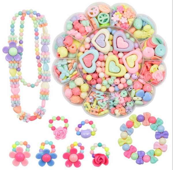 Creative early education, children's intelligence, handmade plum blossom sunflower DIY beads toys