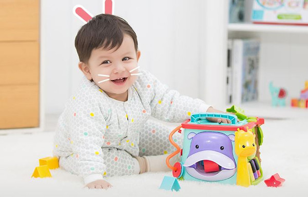 Fisher Price multi-functional educational early education toy exploration learning six-sided box (bilingual) CMY28 children's day gifts