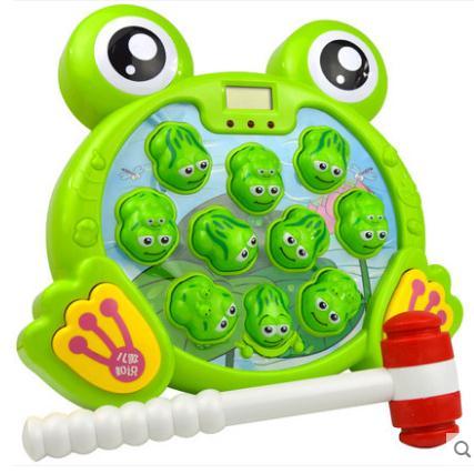 The frog large size ground mouse toy boy puzzle electric child knocks the parent-child game machine