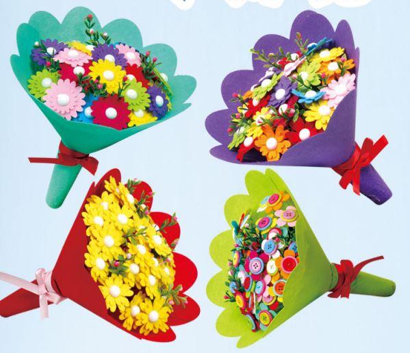 Teachers' Day gifts buttons bouquets for children's educational toys kindergarten handmade DIY material wrapped in handheld flowers