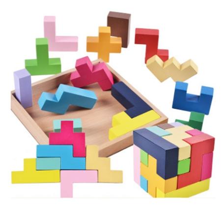 Tetris wooden puzzles for children 2-4 years old 3d puzzle jigsaw board educational toys for kids learning games fun letter toy