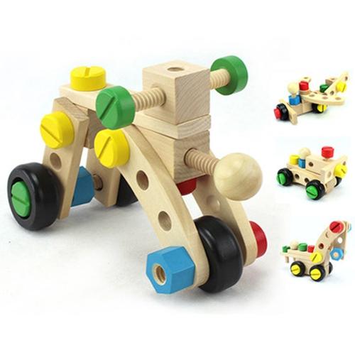 Magicaf nut car combination removable toy fun wooden toy math toy for kids baby assembling toys disassembly montessori Educational toys