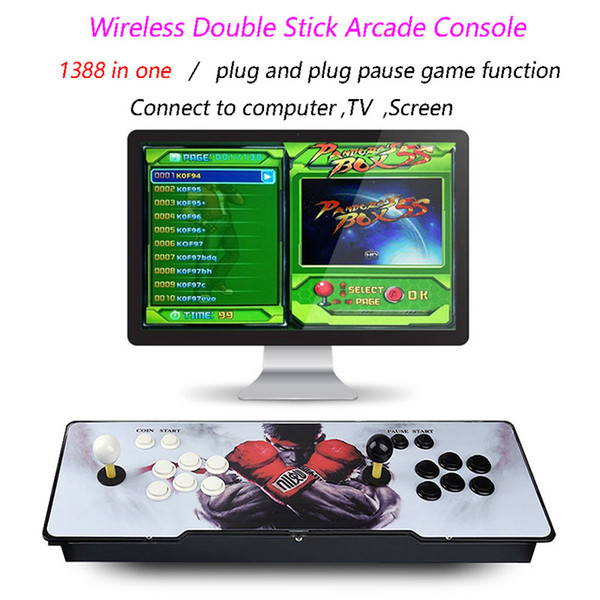 Pandora 6S 1388 in 1 Arcade Game Console Led Acrylic cover 2 Players for children game machine HDMI VGA Output to TV toys