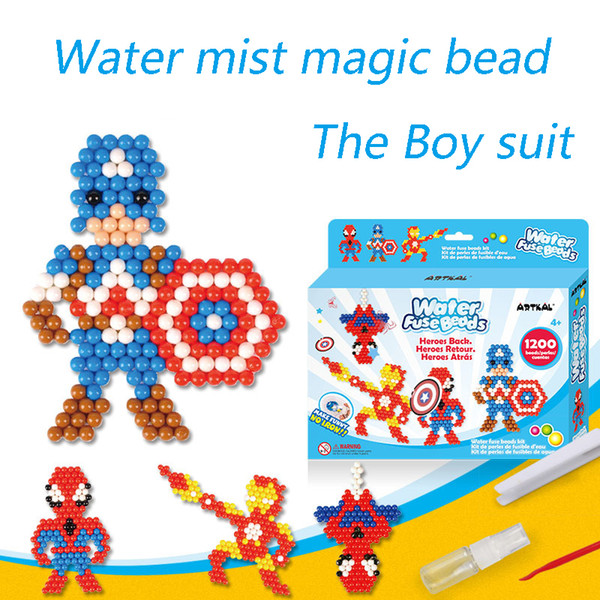 Hot Water Aqua beads toys sticky perler beads pegboard set fuse beads jigsaw puzzle Water magic bead beadbond educational kids toys