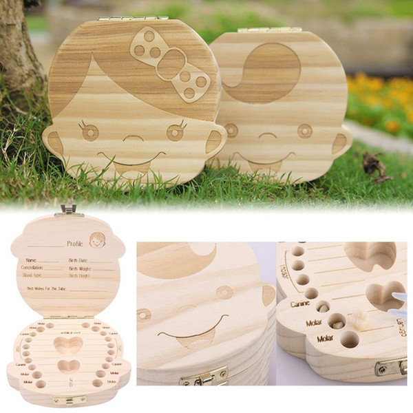 Hot Selling High Quality Tooth Box organizer for baby Milk teeth Save Wood storage box for kids Boy&Girl Wholesale