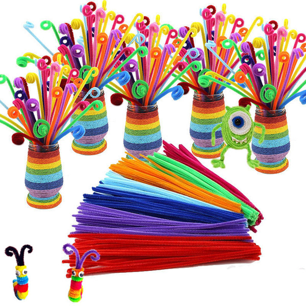 100pcs/lot bendaroos Montessori Materials Math Chenille stems Sticks Puzzle Craft Children Pipe Cleaner Educational Creative Toy