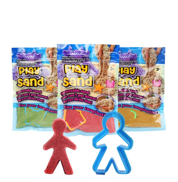 DIY 100g/bag with 1 Model Colorful Clay Play Sand Indoor Magic Play Sand Children Learning Educational Toys Christmas Gift Toys 5 colors