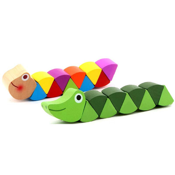 Colorful Wooden Toys Cute Crooked Worm Design Toy Magic Multi Change Educational Tools Caterpillar Shape Children Puzzle Gifts C22