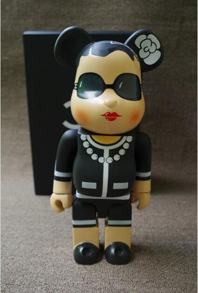 Hot Selling11inch 400% bearbrick luxury Lady Famous style bear brick with Classic logo C doll for gift with logo box 28cm free shipping