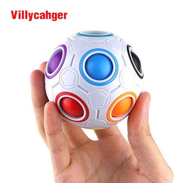 1* Fun Creative Spherical Speed Rainbow Puzzles Ball Football Educational Learning Puzzle Toys Montessori Toy for Children Adult