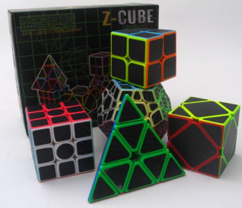 Set of Z-cube Carbon Fiber Sticker magic cube gift packs speed puzzle