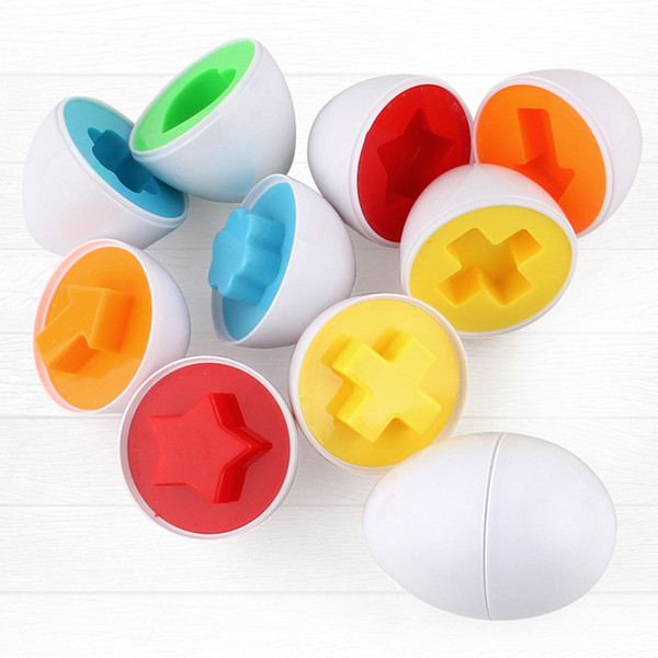 6pcs/suit Baby infant Educational Toys Paired Twisted egg identify color & shape insert intelligence Construction Blocks