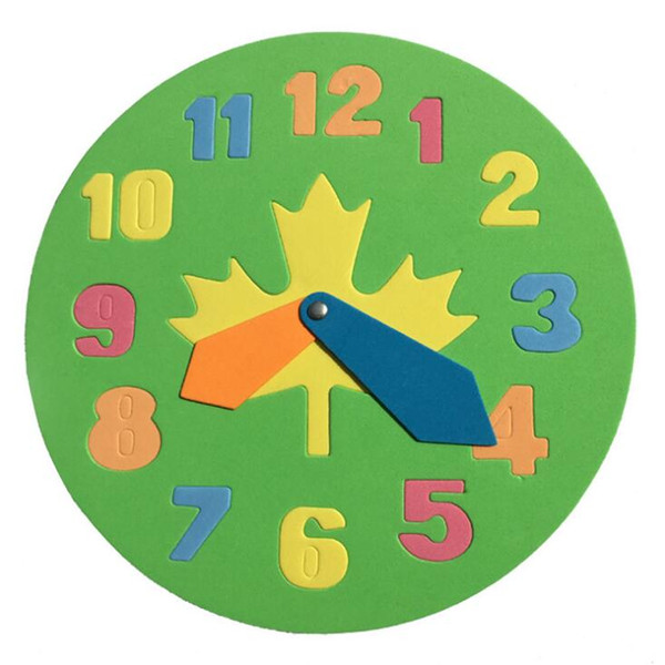 Novelty Time Learning Clock Puzzle Blocks Jigsaw Toys Random Color Early Educational Toys for Children Kids