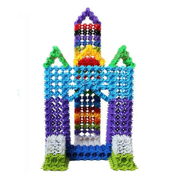 100Pcs 2.5cm Multicolor Kid Baby Snowflake Creative Building Plastic First-rate Blocks Toys DIY (Size: 2.5cm)