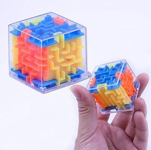 Mini 3D Maze Cube Transparent Beads Toys Three-Dimensional Labyrinth Ball Rotate The Rubik's Cube Children's Puzzle Intelligence Toys