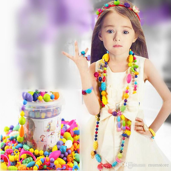 DIY pop Beaded The girl handmade beaded toy Girls Children Friendship Beads Jewelry Making Kit Creative Craft Educational Toy Christmas Gift