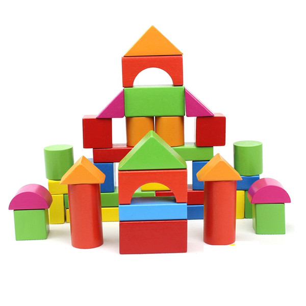 40PCS wood blocks baby toys 1-6 years old girl or boy toys blocks bricks for baby gift wholesale educational parent-child toys