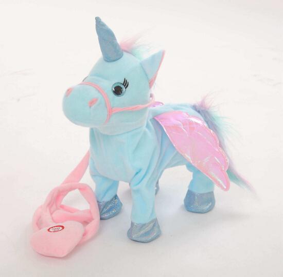 Cute Unicorn Leash Flying Horse Doll Can Walk Can Sing Electric Dragon Horse Plush Doll For Poni Unicorn Horse Plush Intelligence toys