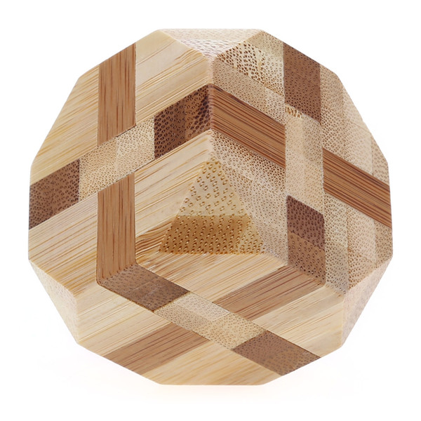 3D Interlocking Tetrakaidecahedron Wooden Burr Puzzle Kong Ming IQ Brain Teaser Intelligent Toy IQ Brain Training