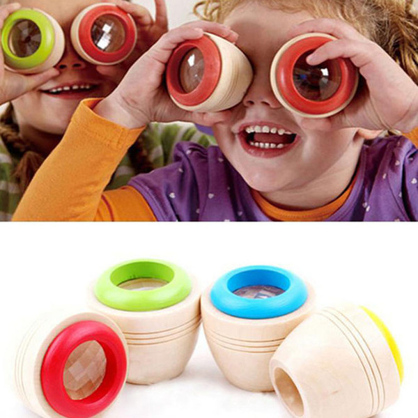 Wooden Educational Magic Kaleidoscope Baby Kids Children Learning Puzzle Toy GYH S46