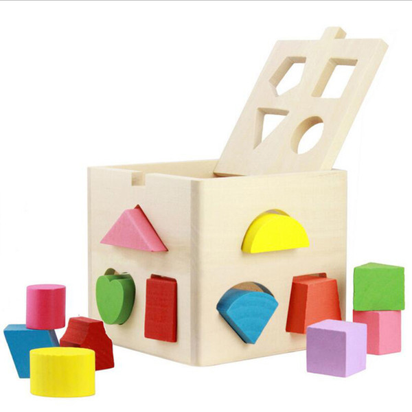 Baby Kids Wooden Learning Geometry Educational Toys Puzzle Children Early Learning 3D Shapes Wood Jigsaw Puzzles