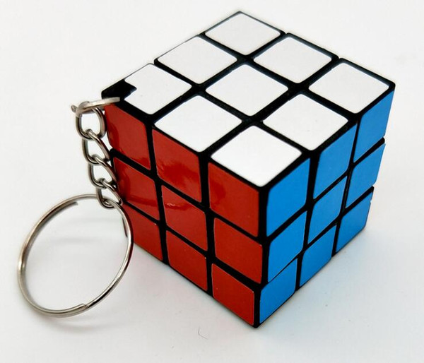 Quality 3x3x3cm Mini Magic Cube Puzzle Keychain Magic Game Magic Square Key Ring Learning education game cube good Gift toys key rings WJ006