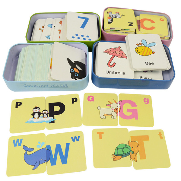 32pcs/Box Baby Intelligence Toys Puzzle Montessori Cognitive Card Infant Educational Toys Puzzles For Children Baby Gift