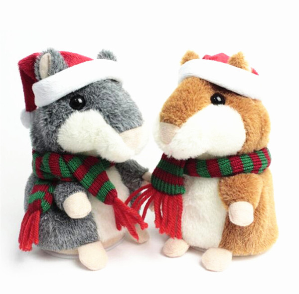 Christmas Version Talking Hamster Mouse Pet Plush Toy Cute Speak Talking Sound Record Hamster Educational Animal Toys