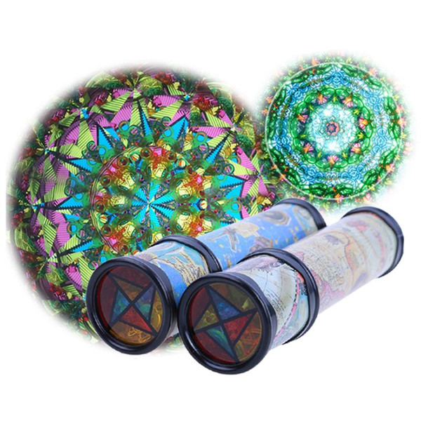 Wholesale- 1pc Rotating Kaleidoscopes Colorful World Preschool Toys Imaginative Cartoon 3D Kaleidoscope Christmas Toy for Kid Children 20cm