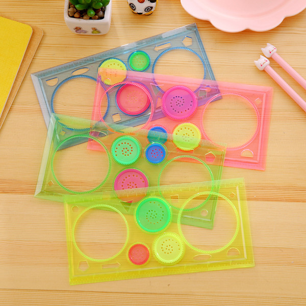 High Quality Painting Multi-function Interesting Puzzle Spirograph Children Drawing Plastic Ruler Can Improve Start Work Ability B11