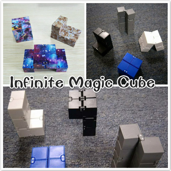 New Fidget Flipping Magic Cube Creative Infinity Cube Fingers Toys Adults Decompression Anti Stress With Retail Package 4*4*4cm 7 Designs