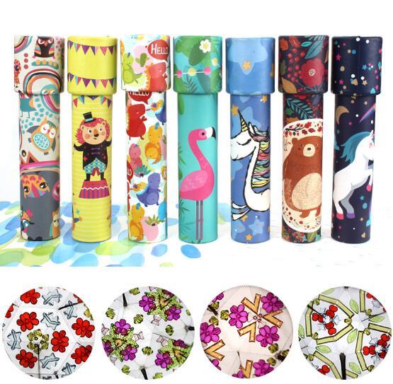 Rotating Colorful Kaleidoscope Toy Lens Imaginative Cartoon Children Magic Classic Educational Toys for kids free shipping