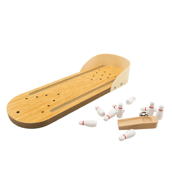 Wooden mini bowling, parent-child interactive desktop games, leisure decompression, children's educational toys