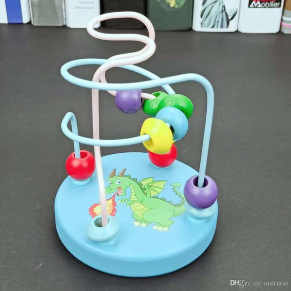 Bby gift Manufacturers direct wooden cartoon pattern start small around bead children educational toys early childhood wholesale