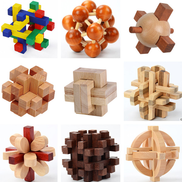 Wholesale kids Learning Education Toys maze Boutique Lock ring children's educational wooden adult intelligence building blocks toys 2115