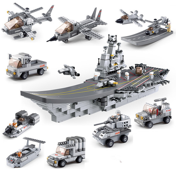 Aircraft carrier Military Building blocks Assembling toys Boy Christmas toys Above 6 years old children Puzzle blocks birthday present