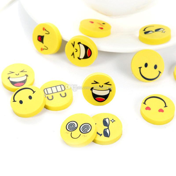 Cute smiling face emoji eraser lovely Eraser funny face smile style rubber Kids gift creative stationery C5517