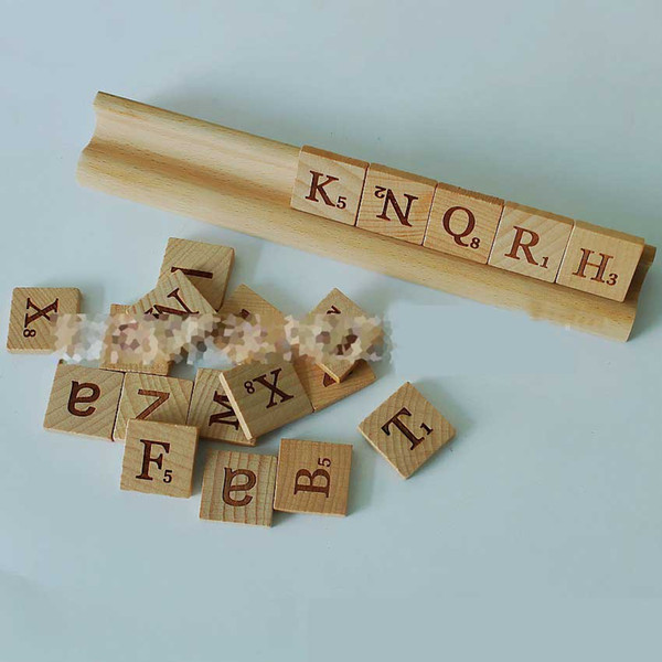 Wooden Blocks 26 English Letters/DIY Spelling Words Letter Wood Prints Natural Wood Blocks 100 Pieces/Package