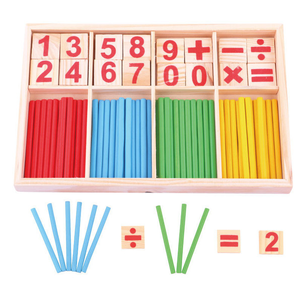 Montessori Mathematical Intelligence Stick Preschool Educational Toys Wooden Numbers Game Count Sticks Baby Early Education Digital Rod