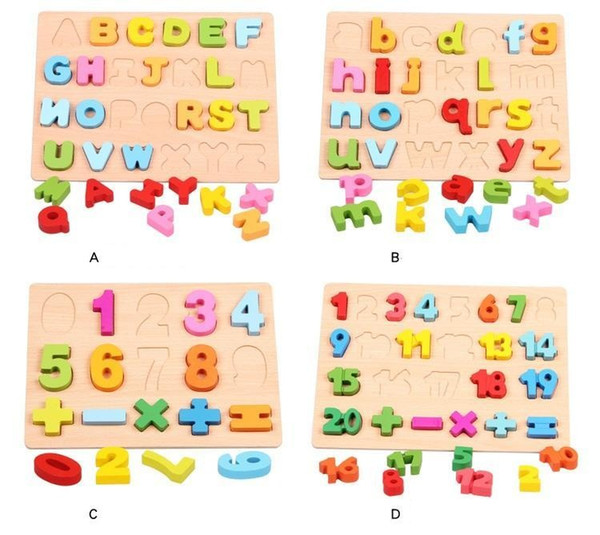 26 pcs and Number Puzzle English Educational Toy Alphabet A - Z Letters Educational Mat for Children Wooden Toys c037