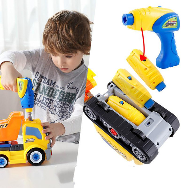 Children's puzzle disassembly and assembly engineering car baby detachable assembly electric nut tool toy boy's gift 008#