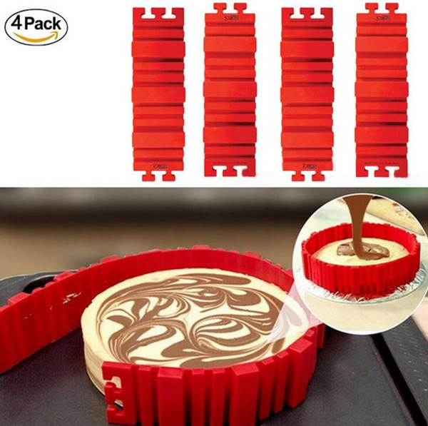 4 Pcs set Silicone bakeware Magic Snake cake mold DIY Baking square rectangular Heart Shape Round cake mould pastry tool Learning Toys