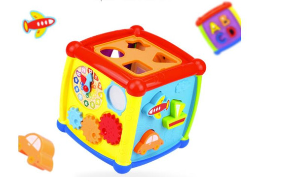 Montessori 6 in 1 ABS Pairing Box With 4 Key Type Piano Musical Toys Multifunctional Learning Educational Toys For Kids