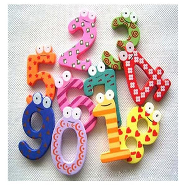 10pcs Hot Sale Cartoon Cute 0-9 Wooden Number Magnet Kid Child Math Xmas Gift Toy