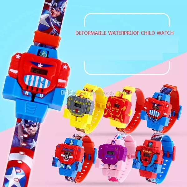 Anime figures Kids Watches For Girl Boy Cartoon baby wrist watch the Avengers heros Super Mario Bros children sports watch Projector mk904