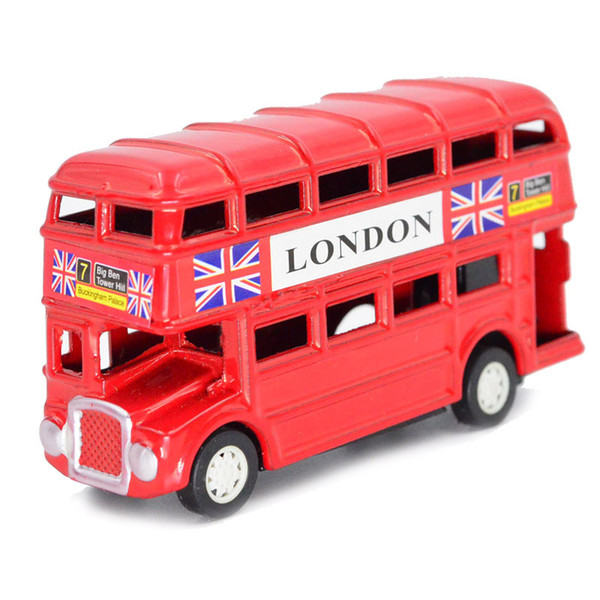 diecast military models BOHS London Style Jack Union Red Double Layer Inertia Bus Model Diecast, with Pencil Sharpener 8.9*4.8cm*2.6cm