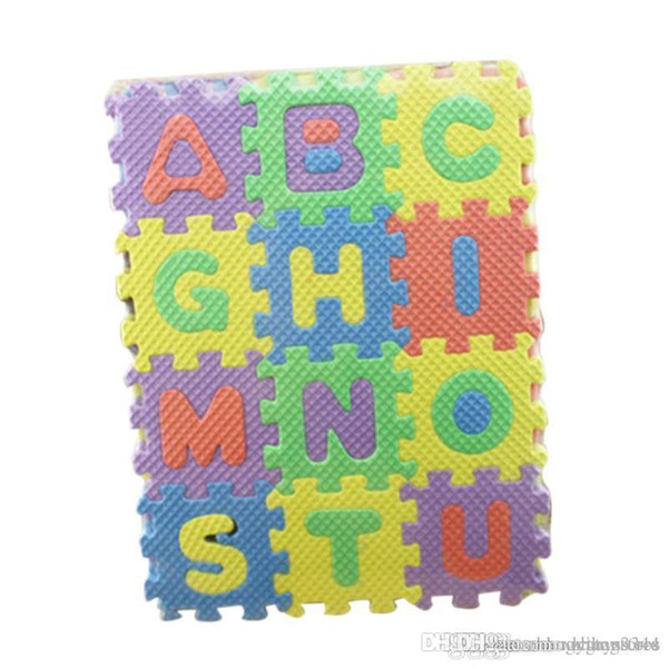 Wholesale- Kids Rug Baby Play Mat Soft Floor Crawling Mini Puzzle Mats for Children 36pcs/Set 17.8*13.5*1.7cm Alphabet Numerals