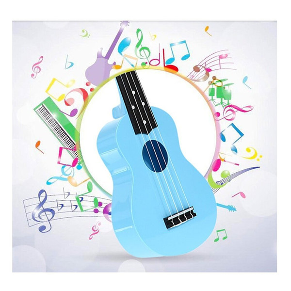 Wholesale Toy Ukulele 21 Inch Soprano Plastic Hawaiian Guitar for Beginner Student Children Kid Gift Blue and Pink