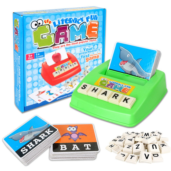 [TOP] Literacy fun game Kids English Word Puzzle Develop Toy Baby Learning & Educational Read Alphabet Cards lTyper Toys gift